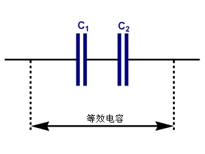 Capacitors in series diagram